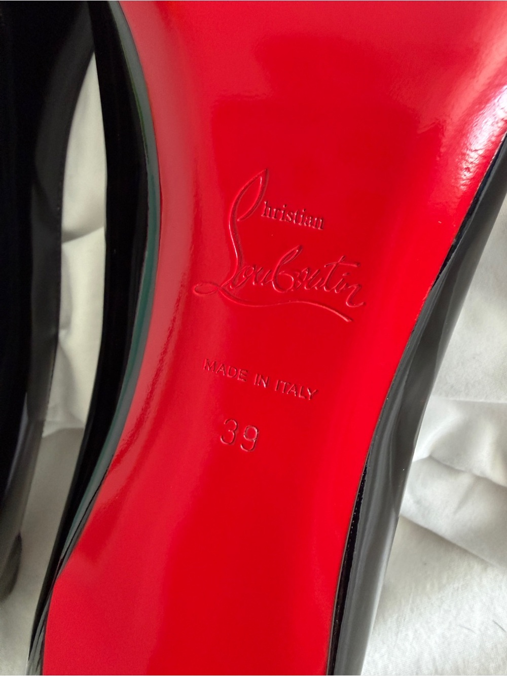 Christian Louboutin Kate Patent Pumps 85mm Heel Black Size 39 - Picture 14 of 15
